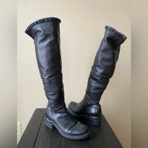 A.S.98 tall black leather boots
